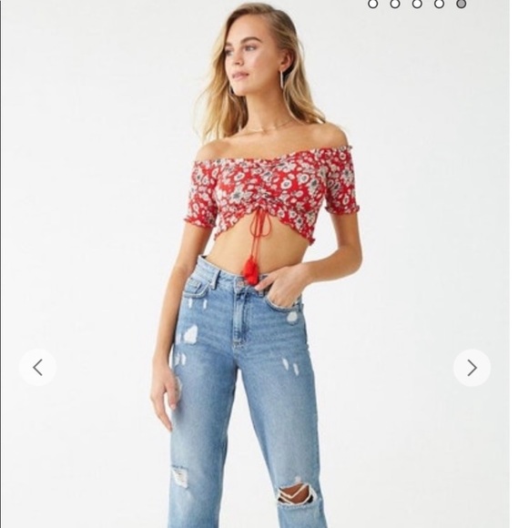 Forever 21 Floral Crop Top - Picture 4 of 9